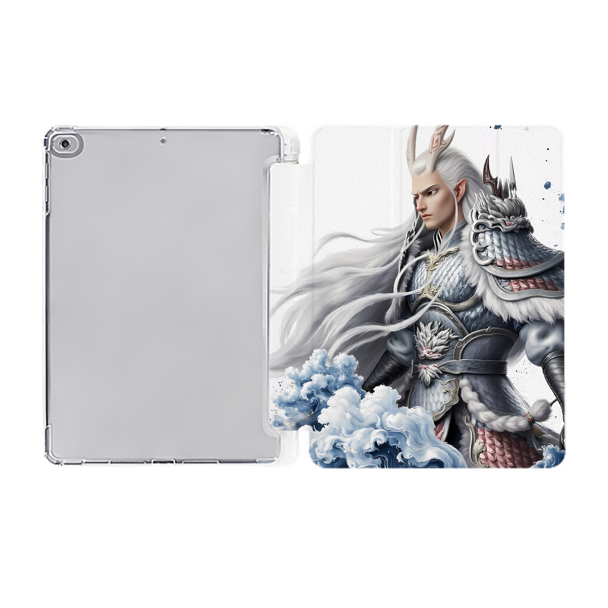 （画像用） Ne Zha 2 ナタ 魔童の大暴れ IPad ケース ペン収納付き 三つ折りスタンド PUレザー×シリコン 対応機種9.5/10.5/10.9インチ